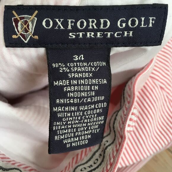 OXFORD GOLF SHORTS IN PINK AND WHITE STRIPES - Picture 5 of 5